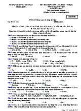 Đề khảo sát chất lượng Lớp 9 (Lần 2) môn Hóa học - Mã đề 283 - Năm học 2019-2020 - Phòng giáo dục và đào tạo Cẩm Giàng